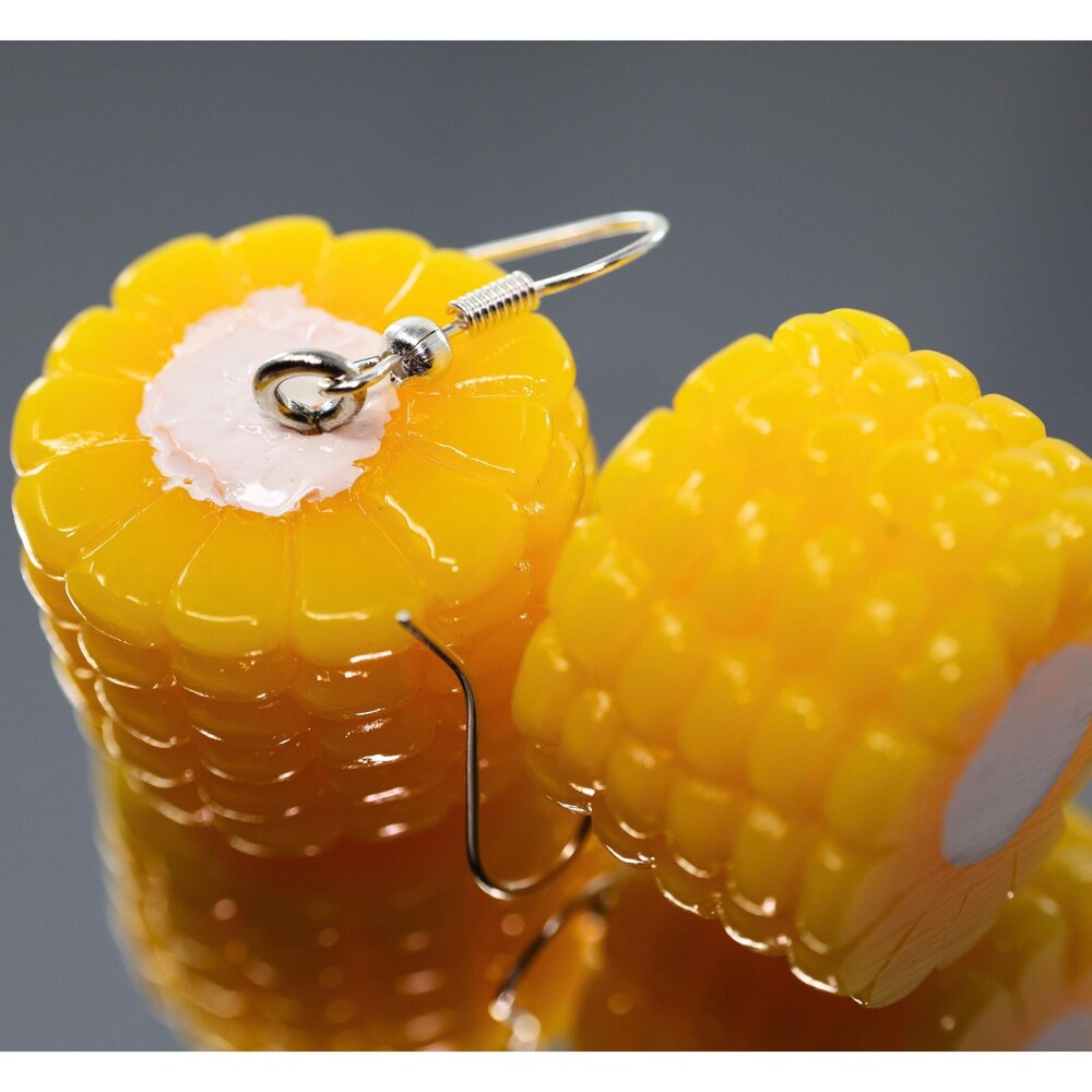 Corn on the Cob Earrings | Funny Food Jewelry, Handmade Polymer Clay Statement E